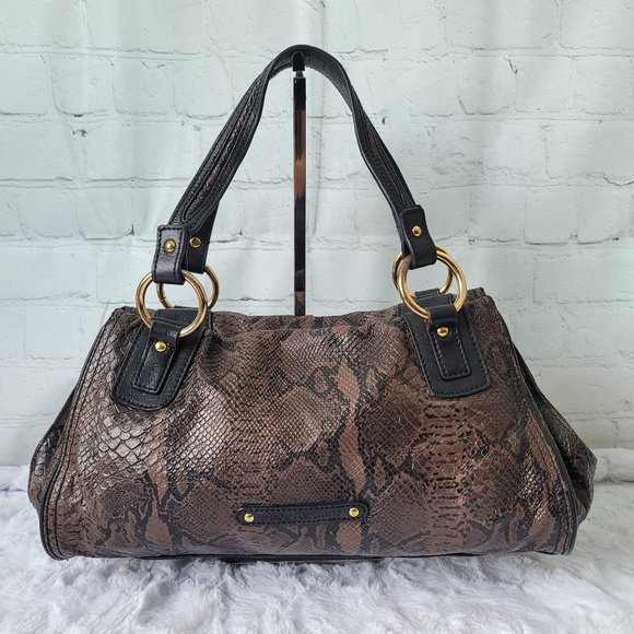 PACO RABANNE Snake Print Leather Top Handle Bag - Picture 3 of 13
